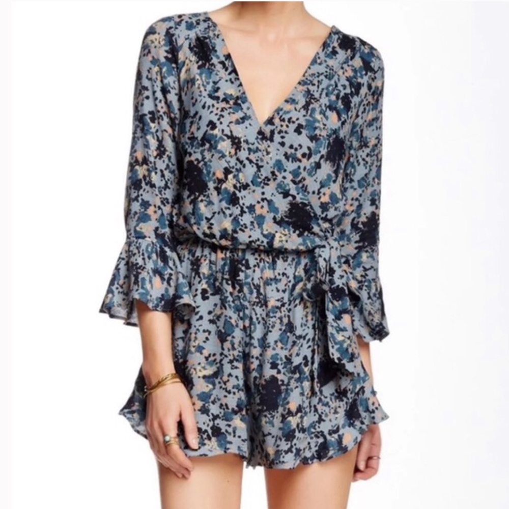 Free People Floral Wrap Romper SM